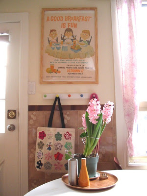 Kitchen decor | the Good Breakfast poster at the back door of the last kitchen