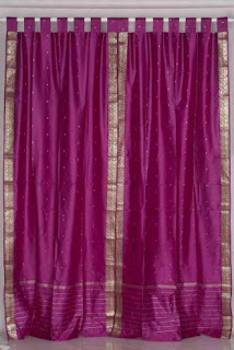 violet sari curtain