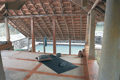 entryway to pool at Vishram beach house