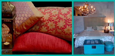 Pillows and bed make-up from Good Earth, New Delhi