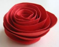 A handmade paper flower