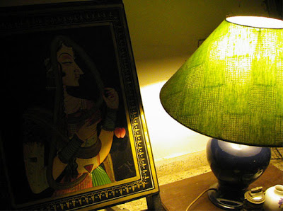 Lamp is brighten up the corner of the room