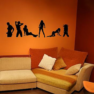wall art decal decoration on living room