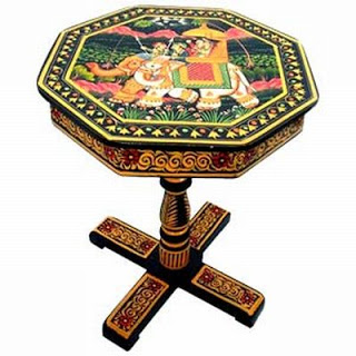 Wooden Hand Painted Table from Crafts in India an online store that retails handcrafted furniture