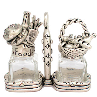 vintage junk food picnic salt and pepper shaker kitchen set