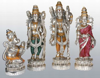 the collection of Indian deities gods crafted in sterling silver by the artisans across the world