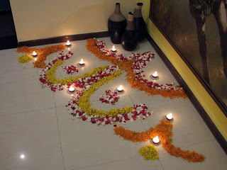 A colorful corner rangoli