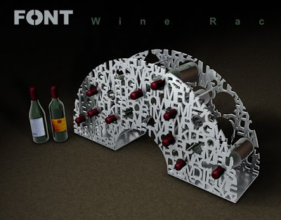 Wine rack inspired by the English fonts