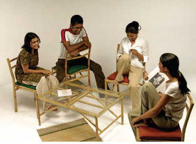 Bamboo chairs and table