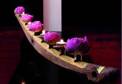 Thai Cow Pull, tea lights, flowers, flower holder, Decorating Asia