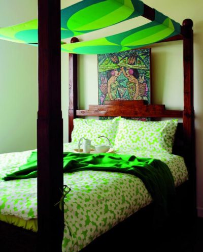 Bed, Four Poster, Teak, green, Bedroom, Decorating Asia