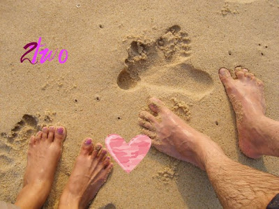 Two pairs of feet to walk together on life's path