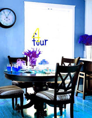 Four chairs at dining table