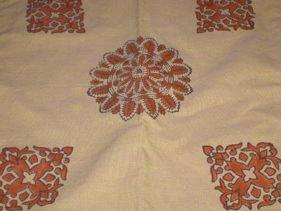 a block-work table cloth