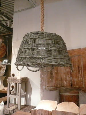 the basket upside down as a new lamp shade