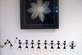 Patricia's warli art on her wall