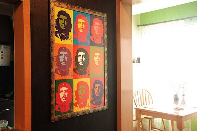 Warhol+ Che, on the bar side wall
