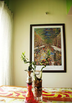 Print of La Ramblas, Barcelona, in our dining room