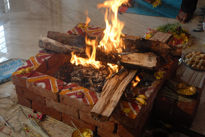 the pujas are performed to invoke the blessings of various deities, the homas are performed to ward off evil