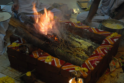 the pujas are performed to invoke the blessings of various deities, the homas are performed to ward off evil