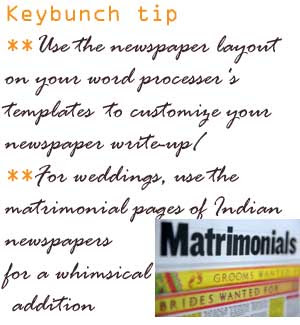 thekeybunch tips regarding the table napkins printed with a newspaper