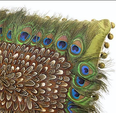 Peacock feather pillow design