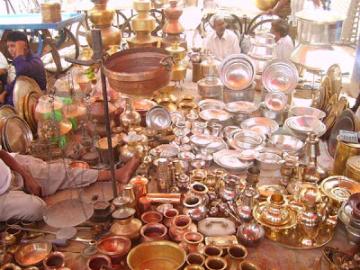 copper vessel collection in the stall