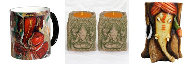 Ganeshji art on coffee mugs to plant holders