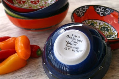 hand-painted Turkish ceramic bowls