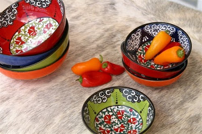hand-painted Turkish ceramic bowls