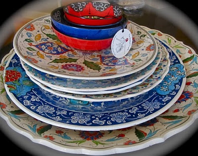 hand-painted Turkish ceramic bowls