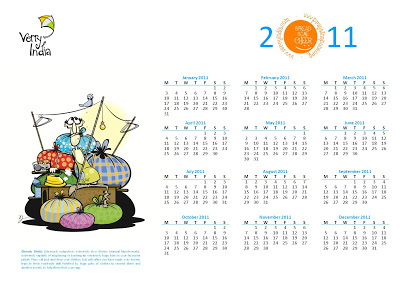 A lovely calendars with Vikram's trademark