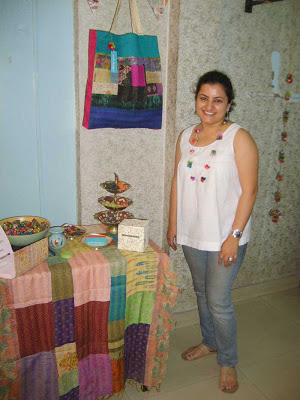 Kanika with her designs!