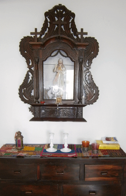 sharon dsouza altar longchamp candle stands, Anek Designs