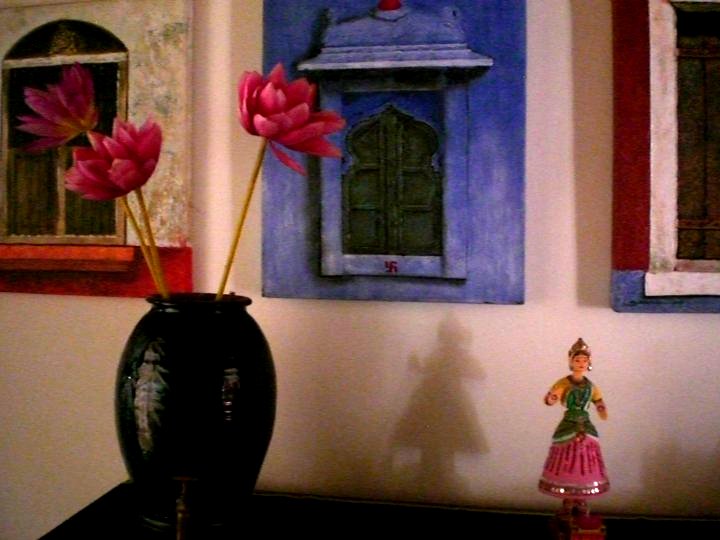 Seema and Rakesh door paintings home Bangalore home tour