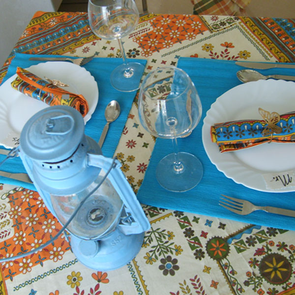 azure tablecloth valentine table for two