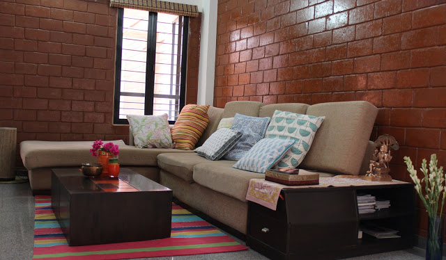 cushions with bright motifs, splashes of color | Deepa and Sriram's Summer Decor