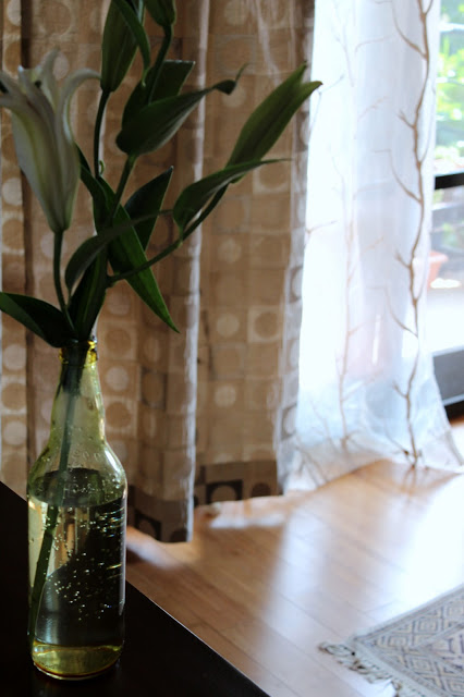 bottle with fresh flower from the garden | Deepa and Sriram's Summer Decor