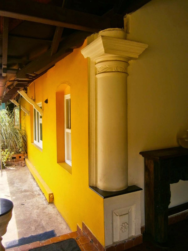 The classic round pillar in old Mangalorean home | Old Colonial style home in Mangalore