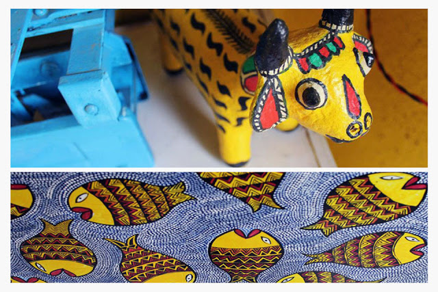 Aarti Verma papier mache, fish, cow