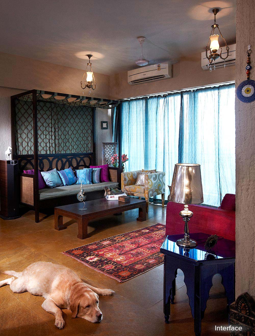 Lattice work and Moroccan stools add to the Medi-eastern decor | Mumbai Home Tour in its Turkish Influences