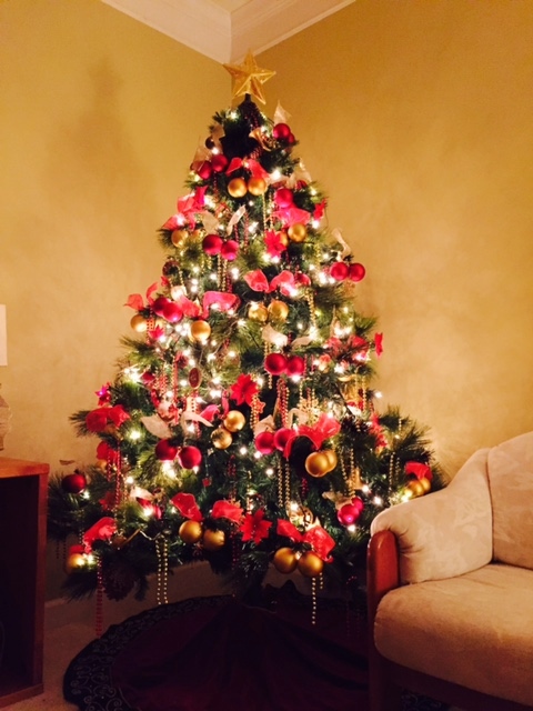 Christmas tree at the living room | Meera and Vijay's Christmas home Decor