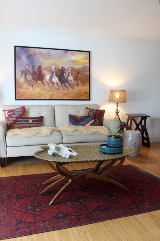 the Spider coffee table and lamps at the corner of the living room | Dhiraj & Lynda heritage pieces home decor