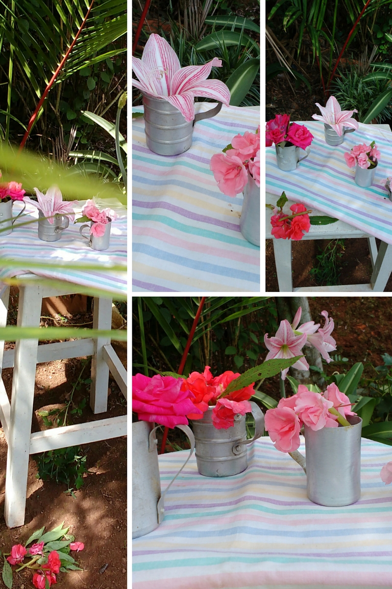 outdoor styling ideas - flower in vase cup