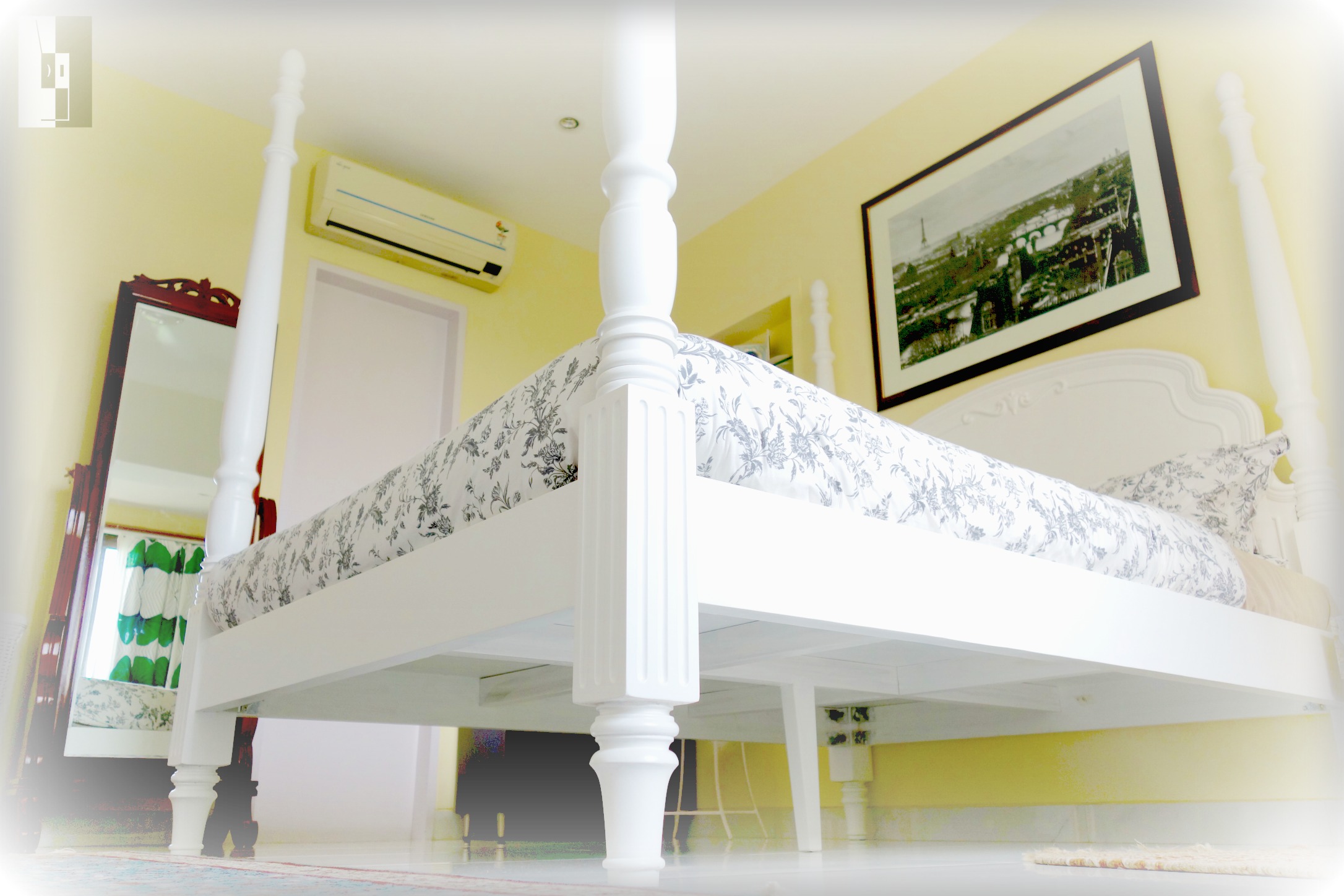 The Elizabeth bed is made in the shape of a classic colonial bed