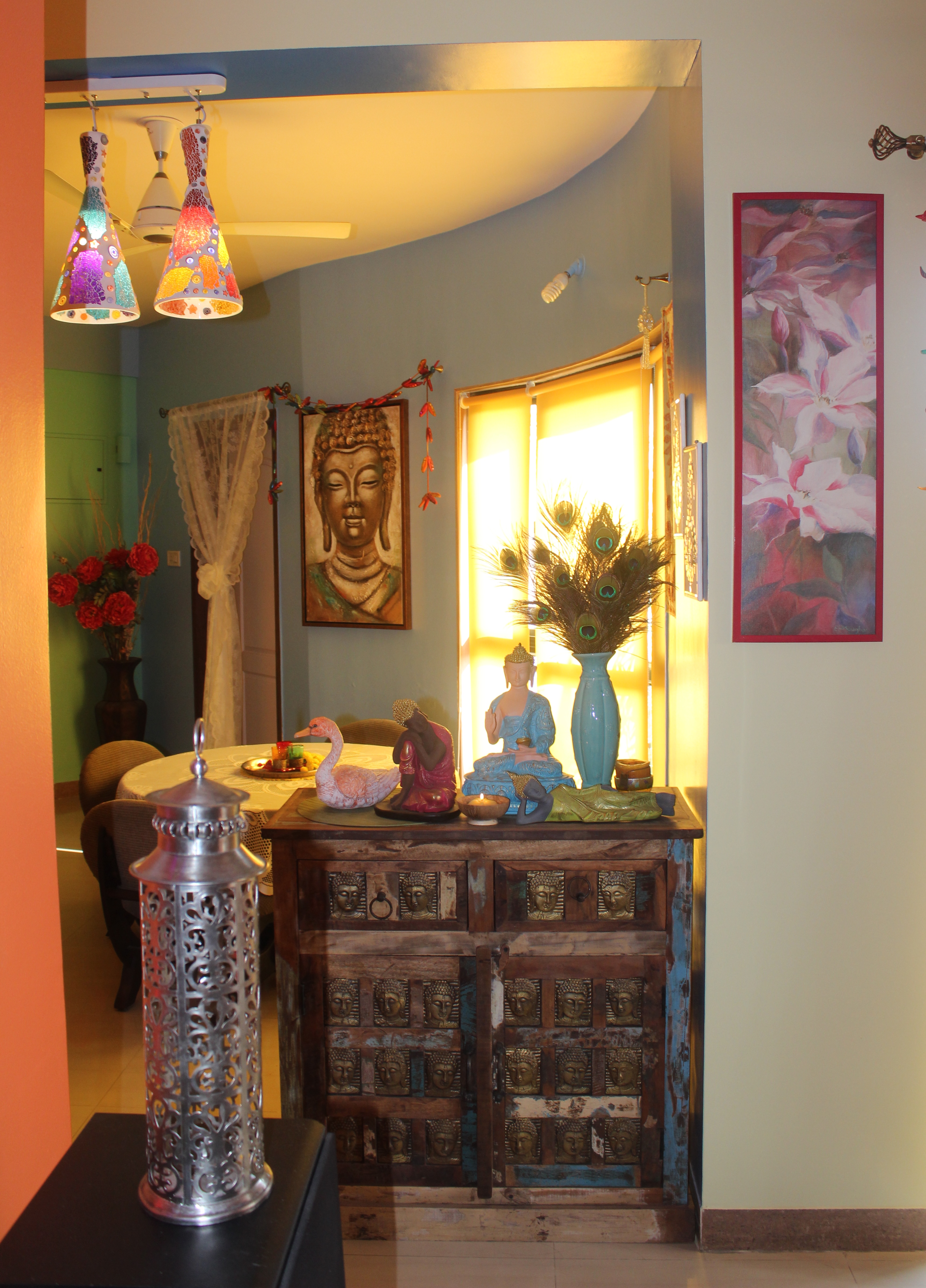 Vintage buddha cabinet | Color and dramatic at Bembem's Pune Home
