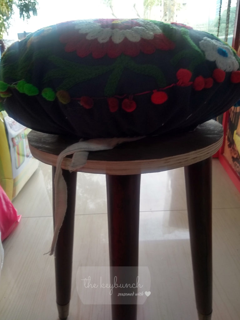 cushion cover on the stool