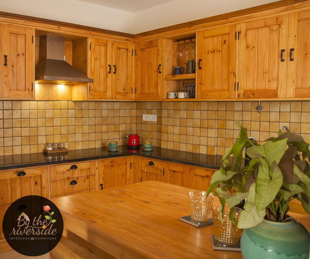 wood kitchen, rustic, by the riverside