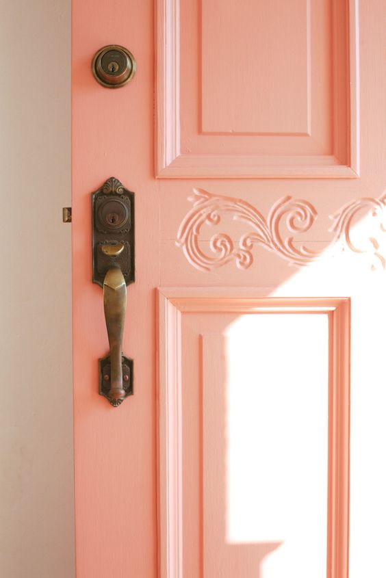 living coral colour door