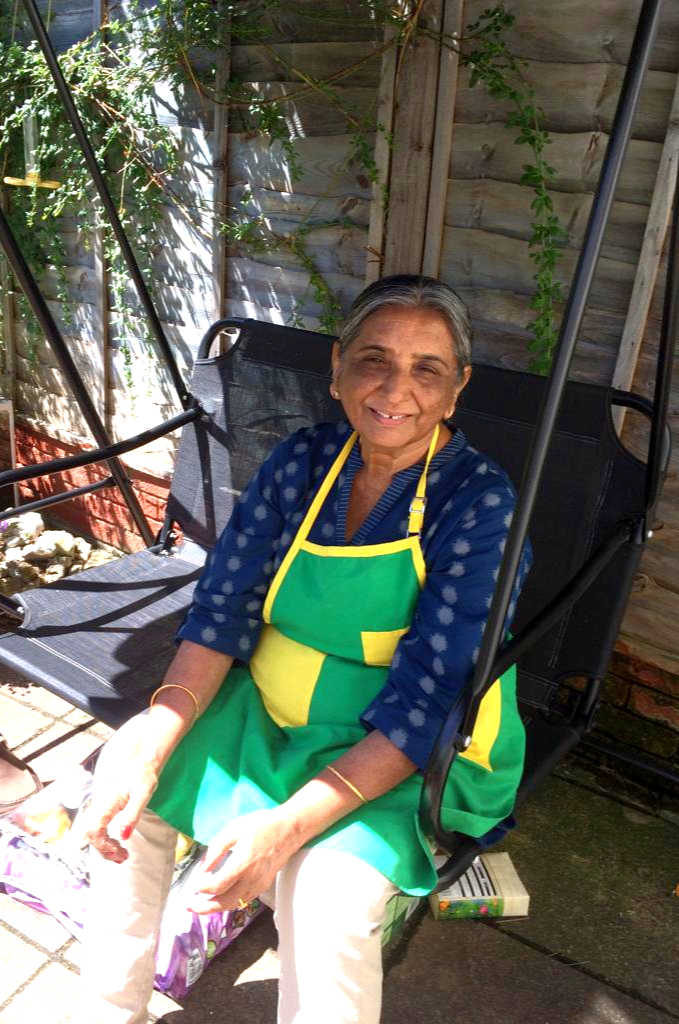 Sudha Menon’s mother on a swing in the garden | 'Fiesty at Fifty' Author Sudha Menon's mother